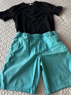 Boys Black H&M Shirt And Aqua Wonder Nation Short Set/ Size 14-16